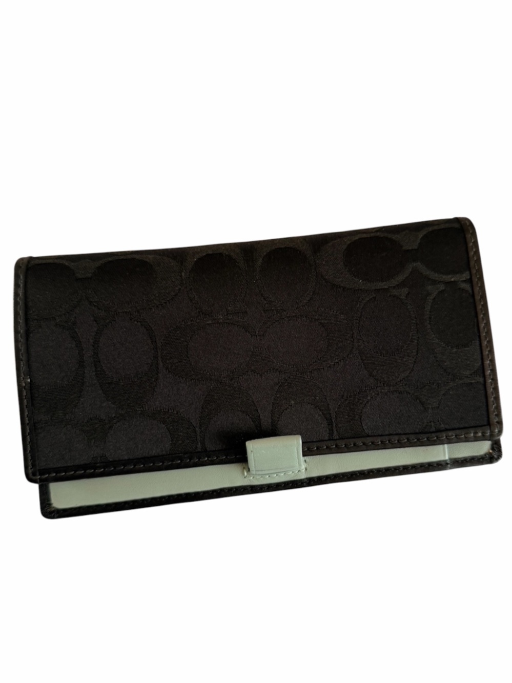 Coach Bi-Fold Black Signature Canvas Wallet in Black